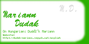 mariann dudak business card